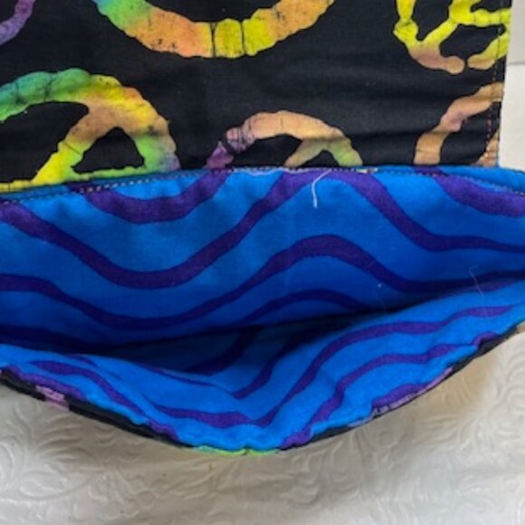 PEACE Symbol Designed Button Cotton Storage Travel Fold Over Pouch Bag - Picture 7 of 9